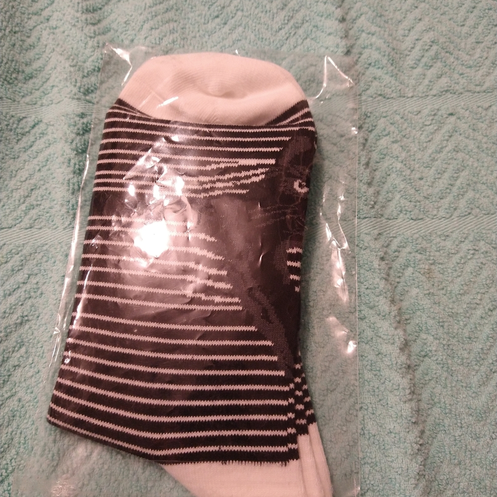 Black and White Striped Women's Socks